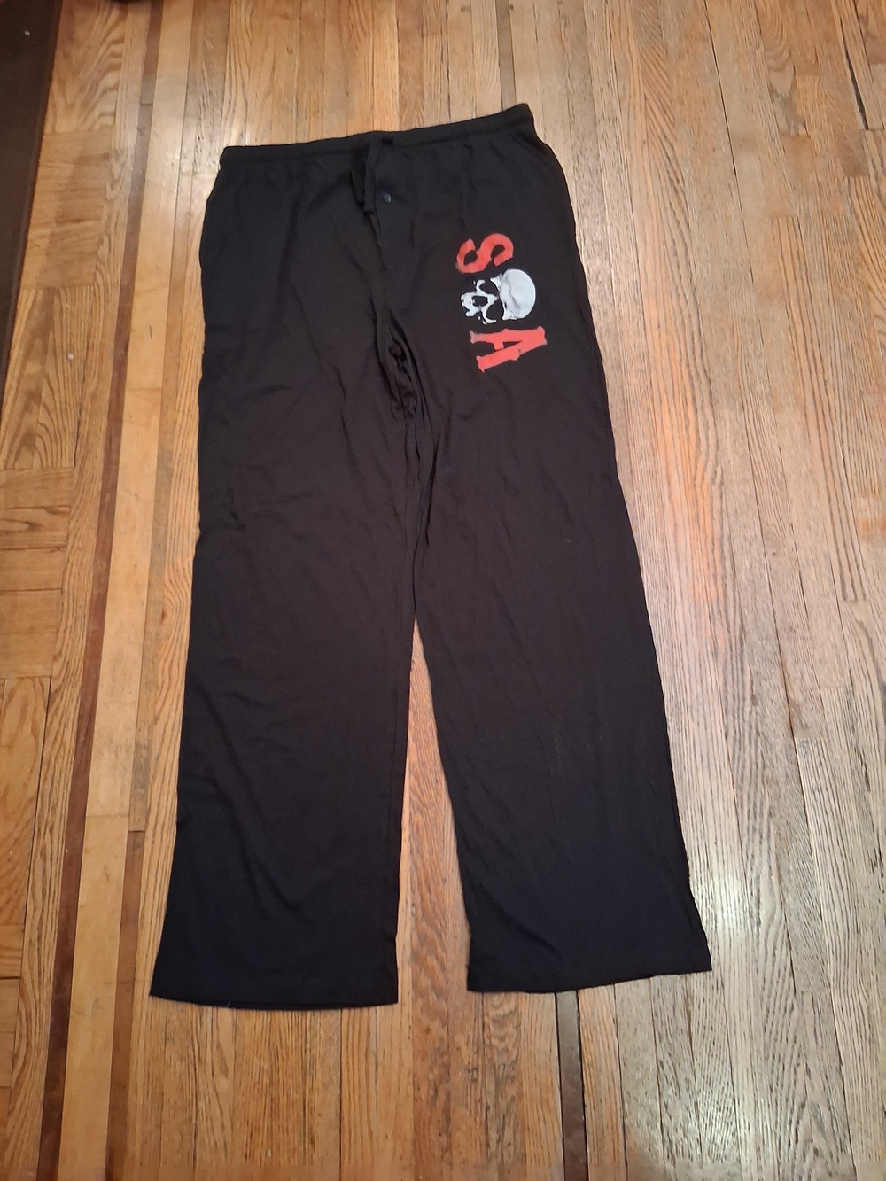 Sons Of Anarchy Mens Lounge Pants with Red & White Skull Graphic